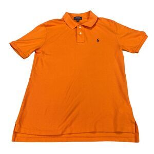 Polo Ralph Lauren Polo Shirt Boy XL 18-20 Orange High Low Slit Short Sleeve